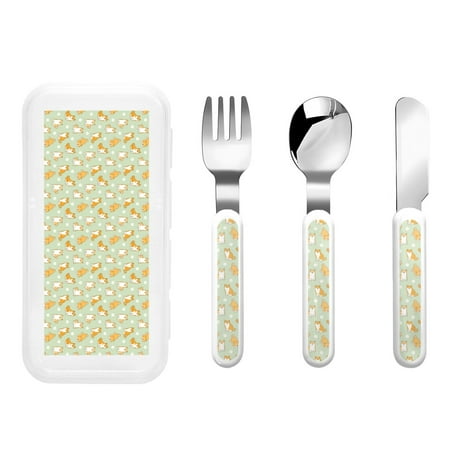 Gaeub Dog And Flower Print 3-Piece Children Knife Spoon Fork Set Stainless Steel Child Flatware Set Kids Utensils Set with Case for Lunch Box (Fork Spoon Knife Combo)
Gaeub Dog And Flower Print 3-Piece Children Knife Spoon Fork Set Stainless Steel Child Flatware Set Kids Utensils Set with Case for Lunch Box (Fork Spoon Knife Combo)