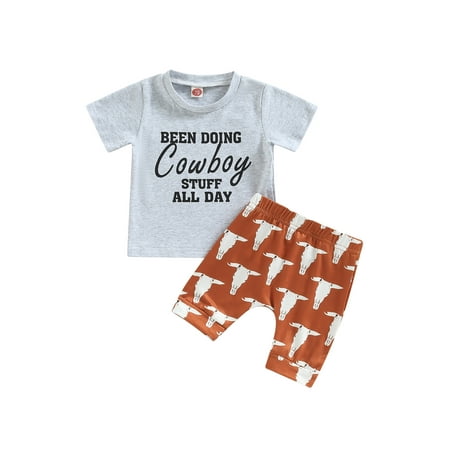 Toddler Baby Boys Western Cowboy Clothes Set Short Sleeve Round Neck Letter Print T-Shirt + Elastic Waist Bull Head Shorts
Toddler Baby Boys Western Cowboy Clothes Set Short Sleeve Round Neck Letter Print T-Shirt + Elastic Waist Bull Head Shorts
