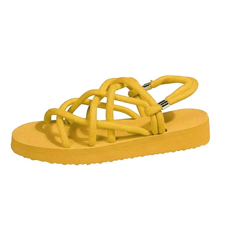 dmqupv Solid Strap Beach Color Sandals Fashion Set Casual Platform Cross Foot Women s Dressy Sandals Women Flat Female flats-sandals Yellow 9.5
dmqupv Solid Strap Beach Color Sandals Fashion Set Casual Platform Cross Foot Women s Dressy Sandals Women Flat Female flats-sandals Yellow 9.5