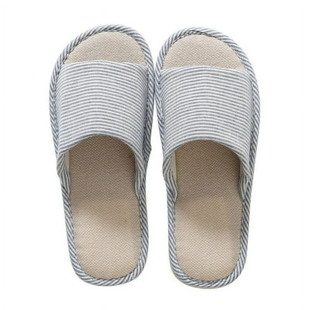 Women s Open Toe House Slippers Cotton and Linen Casual Comfort Non-Slip Breathable Indoor Outdoor Stripe Home Shoes 
Women s Open Toe House Slippers Cotton and Linen Casual Comfort Non-Slip Breathable Indoor Outdoor Stripe Home Shoes