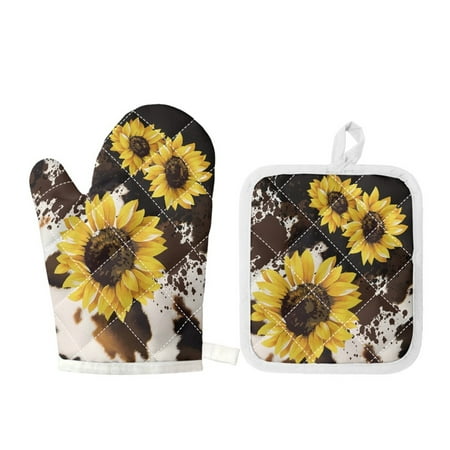 Bivenant Store Sunflowers Oven Mitt & Pot Holder Set 2-Piece Heat Resistant Cooking Baking Gloves
Bivenant Store Sunflowers Oven Mitt & Pot Holder Set 2-Piece Heat Resistant Cooking Baking Gloves