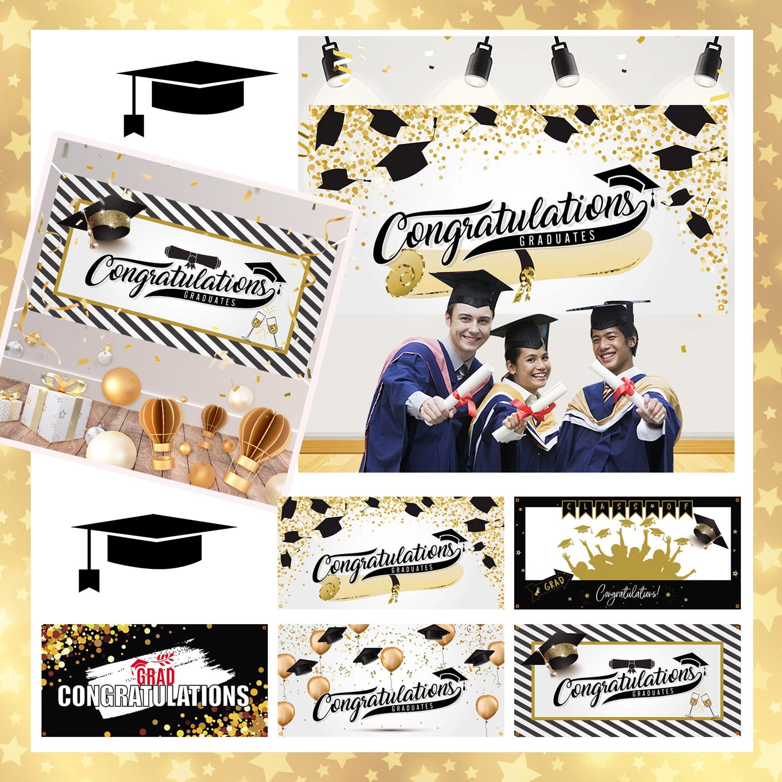 Graduation Background Banner X Green Graduation Banner