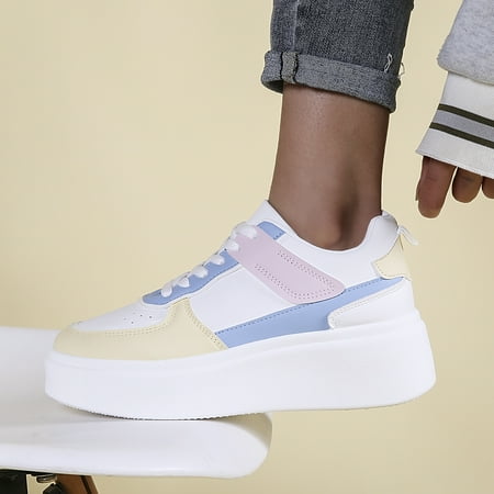 Color Block Lace-up Front Flatform Skate Shoes 
Color Block Lace-up Front Flatform Skate Shoes