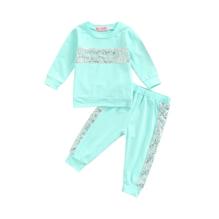 Baby Girls Two-piece Clothes Set Round Collar Long Sleeve Tops with Sequins and Elastic Waist Pants
Baby Girls Two-piece Clothes Set Round Collar Long Sleeve Tops with Sequins and Elastic Waist Pants
