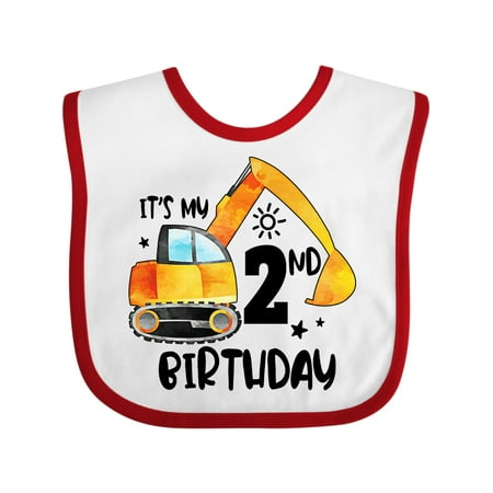 Inktastic Construction Truck It s My 2nd Birthday Gift Baby Boy or Baby Girl Bib