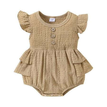 MANHUJI Baby Girl Infant Girls Fly Sleeve Solid Romper Newborn Ruffles Bodysuits Clothes Newborn Clothes Preemie Baby Girl Clothes Baby Clothing (Coffee 100)
MANHUJI Baby Girl Infant Girls Fly Sleeve Solid Romper Newborn Ruffles Bodysuits Clothes Newborn Clothes Preemie Baby Girl Clothes Baby Clothing (Coffee 100)