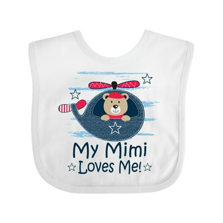 Inktastic Mimi Loves Me Grandson Boy Bear Gift Baby Boy Bib