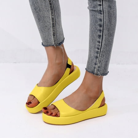 Summer Saving Clearance! Tuobarr Women s Platform Women s Solid Color Comfortable Slippers Fish Mouth Shoes Casual Sandals Yellow US Size 6
Summer Saving Clearance! Tuobarr Women s Platform Women s Solid Color Comfortable Slippers Fish Mouth Shoes Casual Sandals Yellow US Size 6
