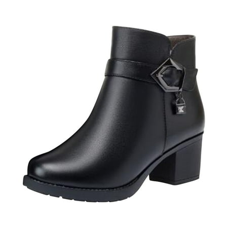 Sentuca Women Shoes Belt Buckle Round Toe Mid Heels Winter Comfortable Warm Casual Thick Fleece Side Zip Black Snow Ankle Boots
Sentuca Women Shoes Belt Buckle Round Toe Mid Heels Winter Comfortable Warm Casual Thick Fleece Side Zip Black Snow Ankle Boots
