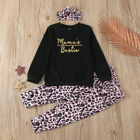 Augper Baby Girl Clothes Long Sleeve Fall Winter Clearance Newborn Infant Baby Girl Letter Print Tops + Leopard Pants Outfits +Headbands Black
Augper Baby Girl Clothes Long Sleeve Fall Winter Clearance Newborn Infant Baby Girl Letter Print Tops + Leopard Pants Outfits +Headbands Black