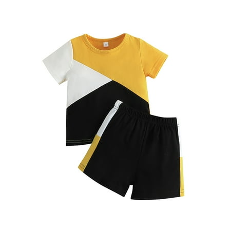 Wassery Toddler Baby Boys Summer Outfits Contrast Color Short Sleeve T-shirt and Casual Elastic Shorts Set 9M-4T
Wassery Toddler Baby Boys Summer Outfits Contrast Color Short Sleeve T-shirt and Casual Elastic Shorts Set 9M-4T