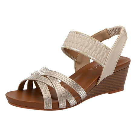 Youmylove Fashion Women Sandals Thick Soled Wedge Heel Elastic Belt Slip On Open Toe Comfortable Casual Roman Style Summer Comfy Daily Simple Walking Footwears
Youmylove Fashion Women Sandals Thick Soled Wedge Heel Elastic Belt Slip On Open Toe Comfortable Casual Roman Style Summer Comfy Daily Simple Walking Footwears