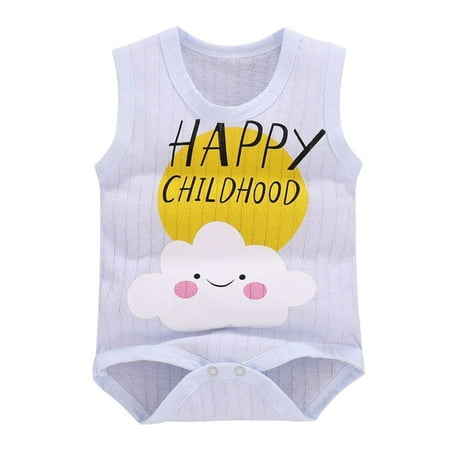 Baby Boys Girls Sleeveless Bodysuit Letter Cartoon Print Romper Summer Cotton Clothes Casual Outfits For 6-12 Months
Baby Boys Girls Sleeveless Bodysuit Letter Cartoon Print Romper Summer Cotton Clothes Casual Outfits For 6-12 Months