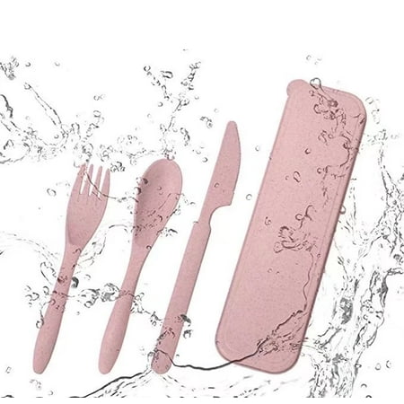 Portable Travel Cutlery Set Reusable Flatware Set Wheat Straw Dinnerware Set Tableware Set for Workplace School Picnic Camping (Pink)
Portable Travel Cutlery Set Reusable Flatware Set Wheat Straw Dinnerware Set Tableware Set for Workplace School Picnic Camping (Pink)