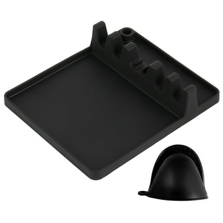 2 in 1 Silicone Spoon Rest Food Grade Silicone Spoon Holder for Stove Top Utensil Rest with Drip Pad Include 5 Slots and 1 Spoon Holder
2 in 1 Silicone Spoon Rest Food Grade Silicone Spoon Holder for Stove Top Utensil Rest with Drip Pad Include 5 Slots and 1 Spoon Holder