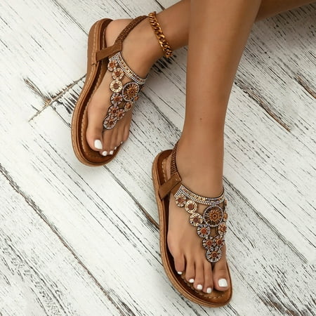 Ykohkofe Ladies Strap Flat Sandals Summer Boho Rhinestone Dress Shoes Comfort Open Toe Elastic Ankle Strap St
Ykohkofe Ladies Strap Flat Sandals Summer Boho Rhinestone Dress Shoes Comfort Open Toe Elastic Ankle Strap St