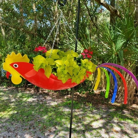 Iron Parrot Hanging Iron Flowerpot Outdoor Garden Decoration