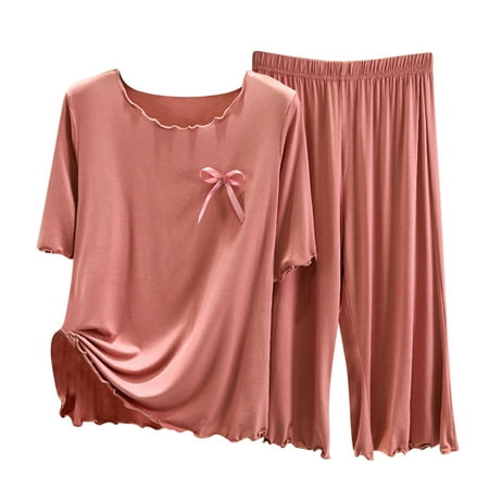 2 Piece Super Comfy Pajamas Set Summer Outfits For Women Loose Pant Set Casual Short Sleeve Lounge Matching Set
2 Piece Super Comfy Pajamas Set Summer Outfits For Women Loose Pant Set Casual Short Sleeve Lounge Matching Set