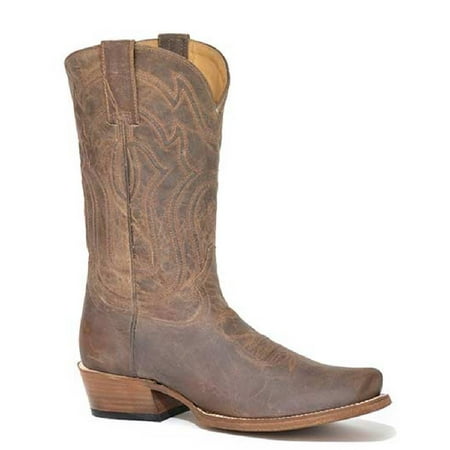 Men s Stetson Roughstock Leather Boots Handcrafted Oiled Tan