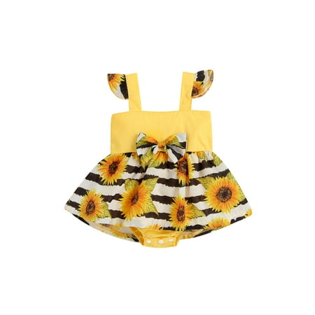 Jkerther Baby Girls Summer Clothes Suspender Romper Dress Sunflower Print Bowknot Jumpsuits Skirts
Jkerther Baby Girls Summer Clothes Suspender Romper Dress Sunflower Print Bowknot Jumpsuits Skirts