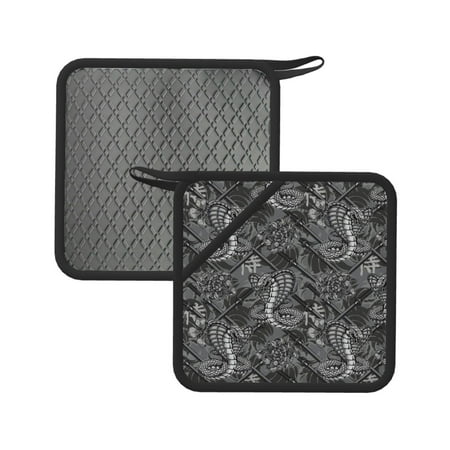 2PCS Pot Holders for Kitchen - Heat Resistant Silicone Pot Holders with Hanging Loop Classic Cartoon Cool Cobra Flower Non Slip Oven Hot Pads Potholders for Decor Baking Cooking Kitchen
2PCS Pot Holders for Kitchen - Heat Resistant Silicone Pot Holders with Hanging Loop Classic Cartoon Cool Cobra Flower Non Slip Oven Hot Pads Potholders for Decor Baking Cooking Kitchen