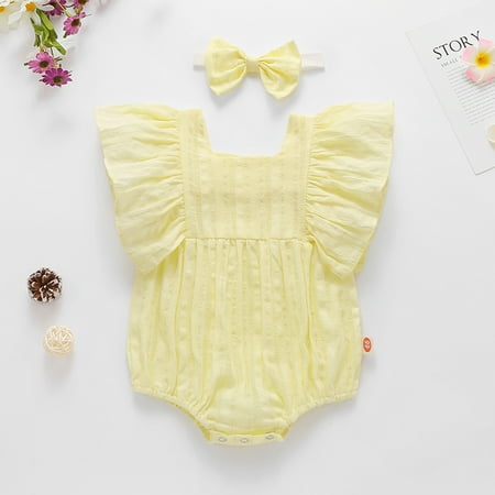 Yubatuo Newborn Infant Baby Girls Ruffles Ruched Solid Romper Bodysuit Casual Clothes Yellow 90
Yubatuo Newborn Infant Baby Girls Ruffles Ruched Solid Romper Bodysuit Casual Clothes Yellow 90