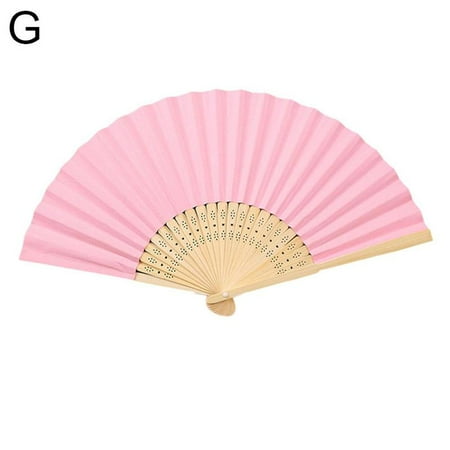 Hand Fan Held Tela Spanish Dances Fabric Folding Party Wedding Portable E3S6