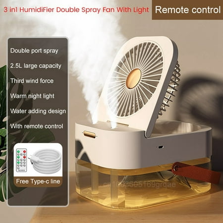 3 In1 Humidifier Double Spray Fan Portable Fan Air Cooler Humidifier USB Fan Desktop Lamp Fan for Summer Hydration Fan-A
3 In1 Humidifier Double Spray Fan Portable Fan Air Cooler Humidifier USB Fan Desktop Lamp Fan for Summer Hydration Fan-A