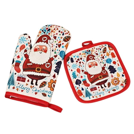 Mightlink 2Pcs/Set Christmas Oven Mitt with Pot Holder Anti-scalding Heat-resistant Hanging Loop Thicker Heat Insulation Washable Xmas Santa Claus Kitchen Glove for Cooking
Mightlink 2Pcs/Set Christmas Oven Mitt with Pot Holder Anti-scalding Heat-resistant Hanging Loop Thicker Heat Insulation Washable Xmas Santa Claus Kitchen Glove for Cooking