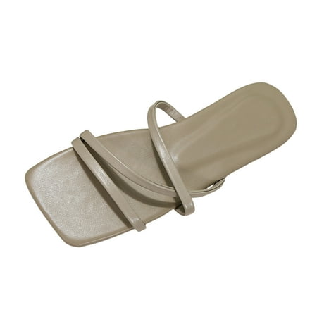 Youmylove Women Slide Slippers Fashion Summer Solid Color Leather Fine Band Combination Square Head Open Toe Flat Bottom Slippers Comfort Cozy Leisure Daily Walking
Youmylove Women Slide Slippers Fashion Summer Solid Color Leather Fine Band Combination Square Head Open Toe Flat Bottom Slippers Comfort Cozy Leisure Daily Walking