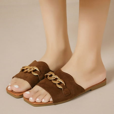 Cathalem Fashion Spring Summer Women Slippers Flat Bottom Lightweight Open Toe Comfortable Solid Color Bear Slippers for Women Brown 8
Cathalem Fashion Spring Summer Women Slippers Flat Bottom Lightweight Open Toe Comfortable Solid Color Bear Slippers for Women Brown 8