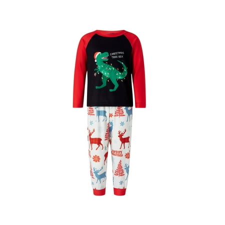 Amuver Parent-Child Pajama Set Cartoon Dinosaur Contrasting Color Long Sleeve Tops + Elk Snowflake Pants / Baby Romper
Amuver Parent-Child Pajama Set Cartoon Dinosaur Contrasting Color Long Sleeve Tops + Elk Snowflake Pants / Baby Romper