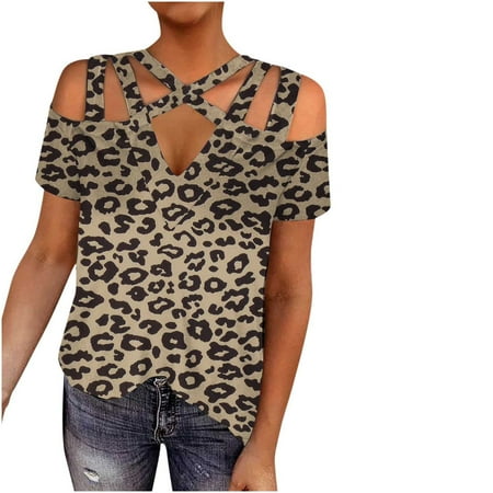 Blouses for Women Fashion 2023 Women s Short Sleeve Fashion Casual Printed V-Neck Off-The-Shoulder Top Blouse Cold Shoulder Oversized T Shirts for Women Khaki XL
Blouses for Women Fashion 2023 Women s Short Sleeve Fashion Casual Printed V-Neck Off-The-Shoulder Top Blouse Cold Shoulder Oversized T Shirts for Women Khaki XL