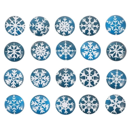 20pcs Snowflake Glass Refrigerator Magnets Fridge Magnets Fridge Decoration