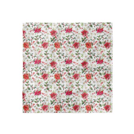 Watercolor Head Scarf, Poinsettia Rowan, Head Wrap, 3 Sizes, by Ambesonne
