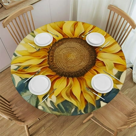 YANMS Sunflower Leaves Round Table Cover with Elastic Edge - 100% Polyester Fiber 46-50
YANMS Sunflower Leaves Round Table Cover with Elastic Edge - 100% Polyester Fiber 46-50