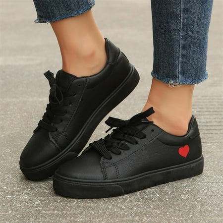 ZTTD Ladies Black Heart Decorated Board Shoes Basic Model Simple Casual Lightweight Leather Upper Large Size Lace Up Trainers
ZTTD Ladies Black Heart Decorated Board Shoes Basic Model Simple Casual Lightweight Leather Upper Large Size Lace Up Trainers