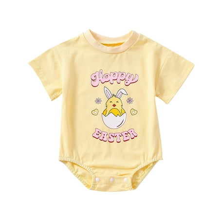 Baby Girl Clothes Easter Letter Cute Cartoon Bunny Print Short Sleeve Bodysuit Romper Boy Outfits
Baby Girl Clothes Easter Letter Cute Cartoon Bunny Print Short Sleeve Bodysuit Romper Boy Outfits