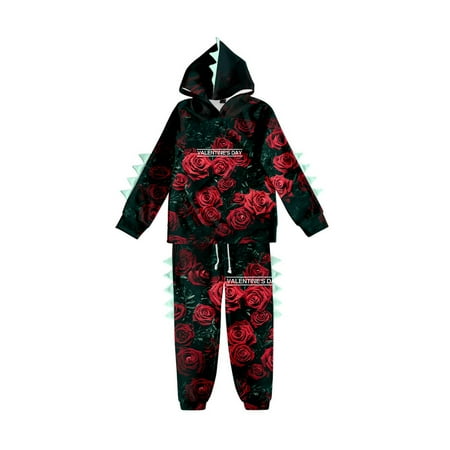 CHUOU Children s Valentine s Day Hearts And Petals Print Kid s Casual Cartoon Dinosaur Hoodie Set
CHUOU Children s Valentine s Day Hearts And Petals Print Kid s Casual Cartoon Dinosaur Hoodie Set
