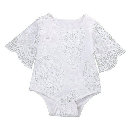 Newborn Baby Girl White Hollow Lace Floral Romper Fly Sleeve Jumpsuit One Piece Clothes Princess Sunsuit
Newborn Baby Girl White Hollow Lace Floral Romper Fly Sleeve Jumpsuit One Piece Clothes Princess Sunsuit