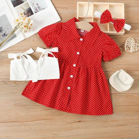 Huilaibazo Girls Slip Dress Summer Little Girls Toddler Kids Dress 3pcs Clothes Sets Polka Dot Printed Puff Sleeve Single A Line Dresses Vest Headband Set
Huilaibazo Girls Slip Dress Summer Little Girls Toddler Kids Dress 3pcs Clothes Sets Polka Dot Printed Puff Sleeve Single A Line Dresses Vest Headband Set