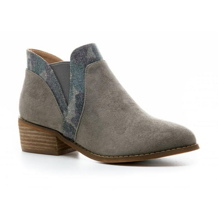 Corkys Boutique Womens Crisp Slip on Sueded Ankle Bootie (Camo 6)