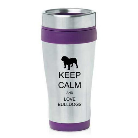 Purple 16oz Insulated Stainless Steel Travel Mug Z2159 Keep Calm and Love Bulldogs MIP
Purple 16oz Insulated Stainless Steel Travel Mug Z2159 Keep Calm and Love Bulldogs MIP