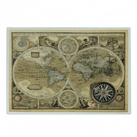 Wanderlust Cutting Board Old Map 1626 a New and Accurate Map of World Historical Manuscript Decorative Tempered Glass Cutting and Serving Board Small Size Pale Brown Black Brown by Ambesonne
Wanderlust Cutting Board Old Map 1626 a New and Accurate Map of World Historical Manuscript Decorative Tempered Glass Cutting and Serving Board Small Size Pale Brown Black Brown by Ambesonne