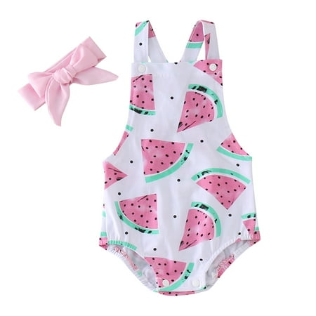 Rovga Infant Toddler Girls Sleeveless Watermelon Printed Romper Newborn Bodysuits With Headbands Outfits Cute Outwear
Rovga Infant Toddler Girls Sleeveless Watermelon Printed Romper Newborn Bodysuits With Headbands Outfits Cute Outwear