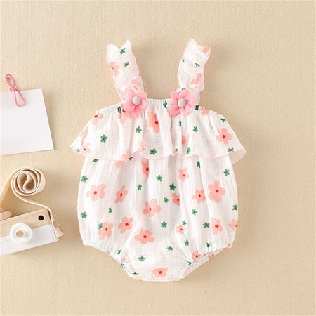PEASKJP Baby Girls Rompers Breathable Texture Baby Girl Floral Romper Sleeveless Pompom Tassel Bodysuit Jumpsuit Outfit Set Pink 0-6 Months
PEASKJP Baby Girls Rompers Breathable Texture Baby Girl Floral Romper Sleeveless Pompom Tassel Bodysuit Jumpsuit Outfit Set Pink 0-6 Months