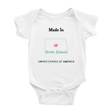 Made In North Dakota United States of America Baby Clothing Bodysuit 12-18 Months
Made In North Dakota United States of America Baby Clothing Bodysuit 12-18 Months