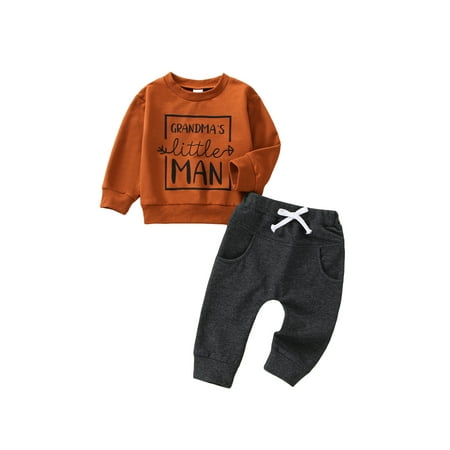 Meihuida Infant Baby Boys 2Pcs Outfits Letter Print Round Neck Long Sleeve Tops Solid Color Elastic Waist Long Pants Set
Meihuida Infant Baby Boys 2Pcs Outfits Letter Print Round Neck Long Sleeve Tops Solid Color Elastic Waist Long Pants Set