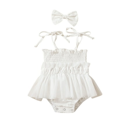 Infant Baby Girl Summer Dress Sleeveless Spaghetti Strap Ruffle Bubble Romper and Headband Cute Clothes
Infant Baby Girl Summer Dress Sleeveless Spaghetti Strap Ruffle Bubble Romper and Headband Cute Clothes