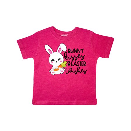 Inktastic Easter Bunny Kisses and Easter Wishes in Pink Gift Toddler Toddler Girl T-Shirt